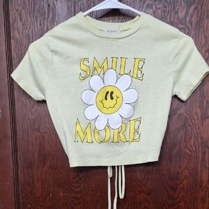 Urban Outfitters Kids Cream Smiley Flower Tee